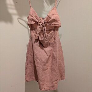 Reformation Sullivan tie-front mini dress 100% linen